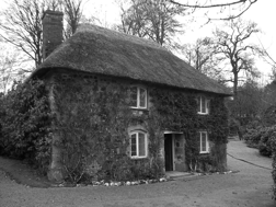 The cottage in the Higher Garden, retained as a picturesque ‘incident’ in the early 19th-century Flower Garden.